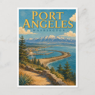 Port Angeles Washington Ediz Hook GeoSaga Briefkaart