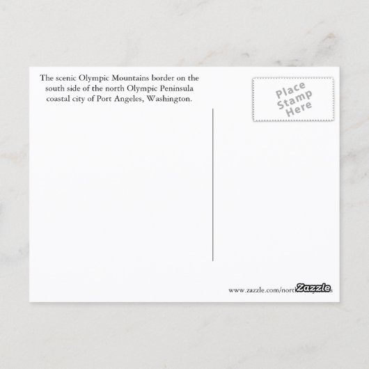 Port Angeles, Washington Reisfoto Briefkaart (Achterkant)
