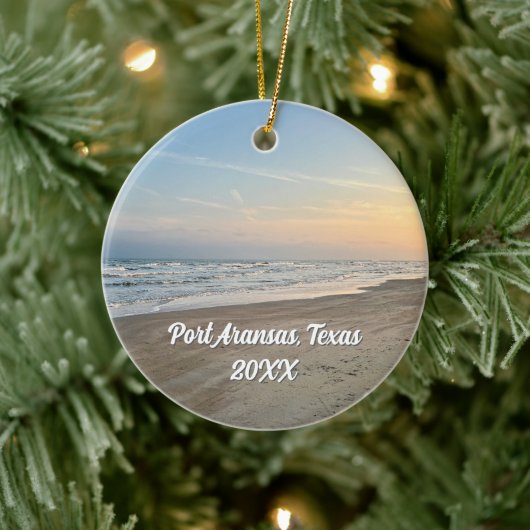 Port Aransas Beach Sunset Texas Photography Keramisch Ornament (Boom)