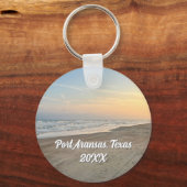 Port Aransas Beach Sunset Texas Photography Sleutelhanger (Achterkant)