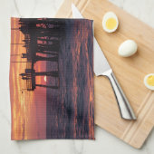 Port Aransas Beach Towel - Gulf Coast Sunset  Theedoek (Quarter Fold)