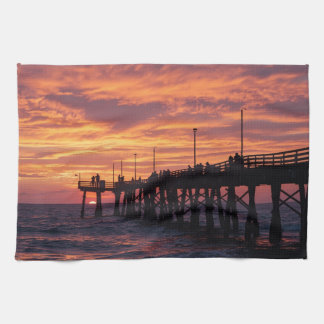 Port Aransas Beach Towel - Gulf Coast Sunset  Theedoek
