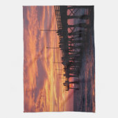 Port Aransas Beach Towel - Gulf Coast Sunset  Theedoek (Verticaal)