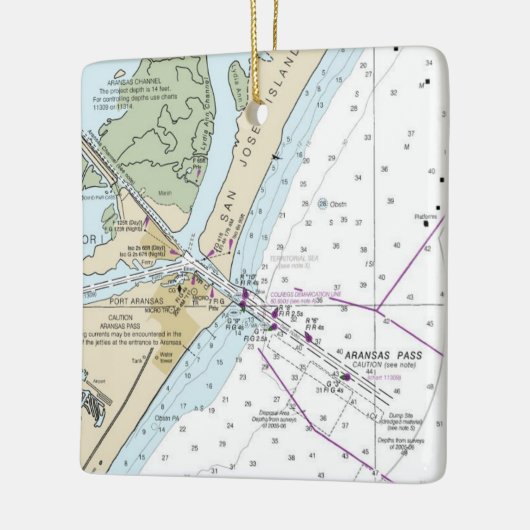 Port Aransas Chart Keramisch Ornament (Links)