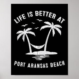 Port Aransas Familie Vakantie Vintage Texas Beach Poster