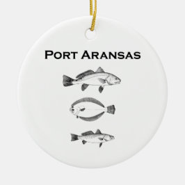 Port Aransas Saltwater Fish - Geviste Logo Keramisch Ornament