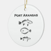 Port Aransas Saltwater Fish - Geviste Logo Keramisch Ornament (Links)