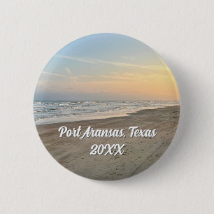 Port Aransas Strand Zonsondergang Texas Fotografie Ronde Button 5,7 Cm