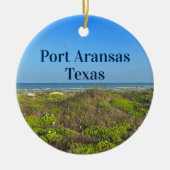 Port Aransas Texas Beach Grass Foto Kerstmis Keramisch Ornament (Voorkant)