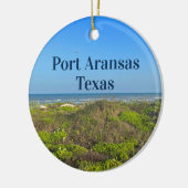 Port Aransas Texas Beach Grass Foto Kerstmis Keramisch Ornament (Links)