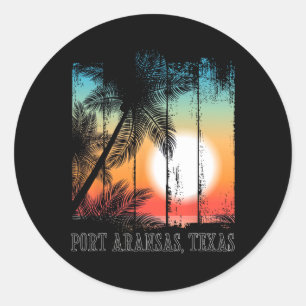 Port Aransas Texas Beach Palms Vakantie Surf Sundo Ronde Sticker