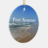 Port Aransas Texas Beach Photo Custom Kerstmis Keramisch Ornament (Rechts)