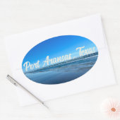 Port Aransas Texas Coast Ocean Waves Ovale Sticker (Envelop)