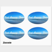Port Aransas Texas Coast Ocean Waves Ovale Sticker (Vel)
