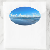 Port Aransas Texas Coast Ocean Waves Ovale Sticker (Tas)