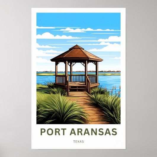 Port Aransas Texas Reisprint Poster (Voorkant)