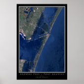 Port Aransas Texas Satellite Poster Map (Voorkant)