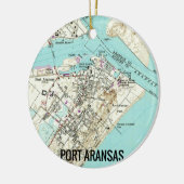 Port Aransas TX Map Keramisch Ornament (Links)