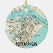 Port Aransas TX Map Keramisch Ornament (Achterkant)