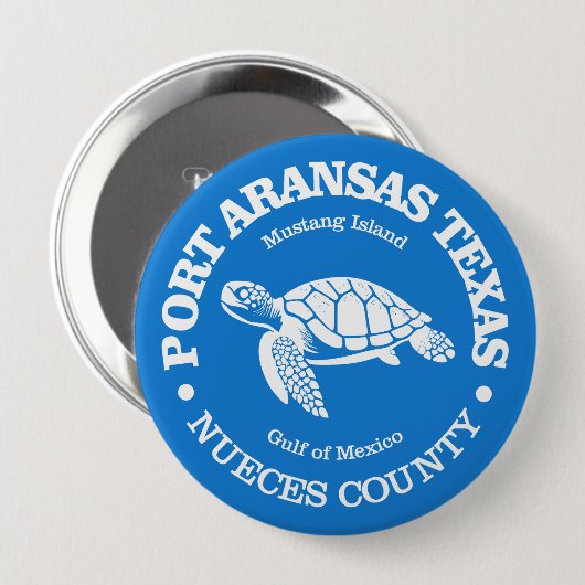 Port Aransas (zeeen schildpad) Ronde Button 4,0 Cm (Voorkant /achterkant)