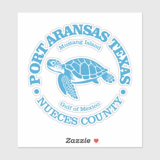 Port Aransas (zeeen schildpad) Sticker (Vel)