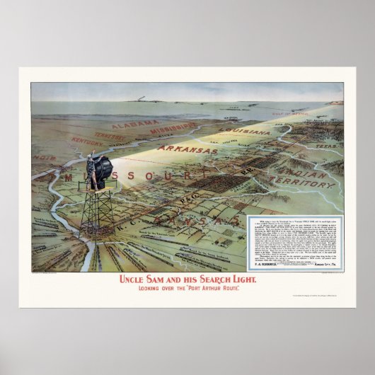 Port Arthur Railroad Route Adverteren Poster (Voorkant)