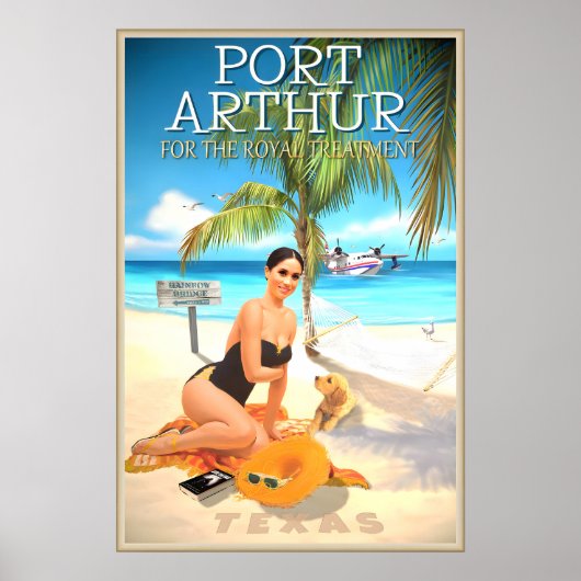 Port Arthur Texas Reisposter Princess Beach Poster (Voorkant)