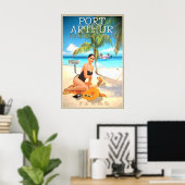 Port Arthur Texas Reisposter Princess Beach Poster (Thuiskantoor)
