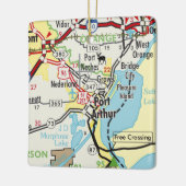 Port Arthur TX Road Map Keramisch Ornament (Links)