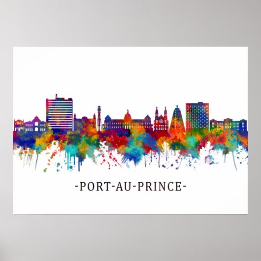 Port-Au-Prince Haiti Skyline Poster (Voorkant)