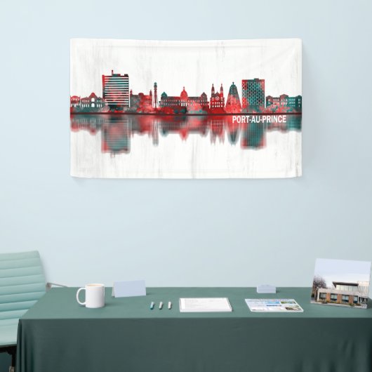 Port-Au-Prince Haiti Skyline Spandoek (Beurs)