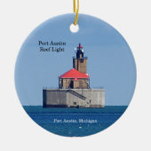 Port Austin Reef Light-versiering Keramisch Ornament (Voorkant)