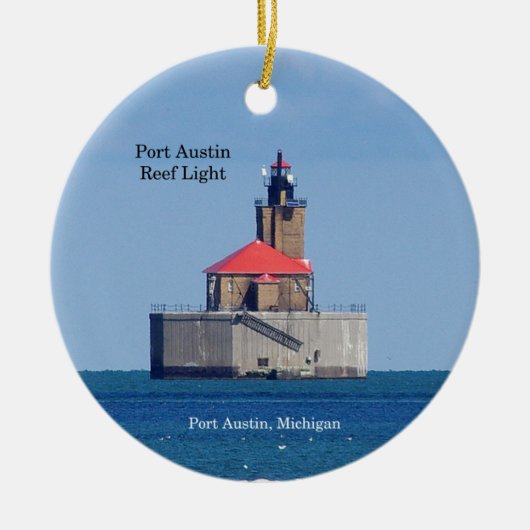 Port Austin Reef Light-versiering Keramisch Ornament (Voorkant)
