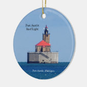 Port Austin Reef Light-versiering Keramisch Ornament (Links)