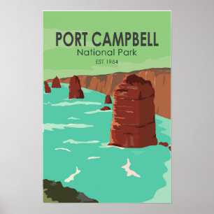 Port Campbell Nationaal Park Australië Vintage Poster