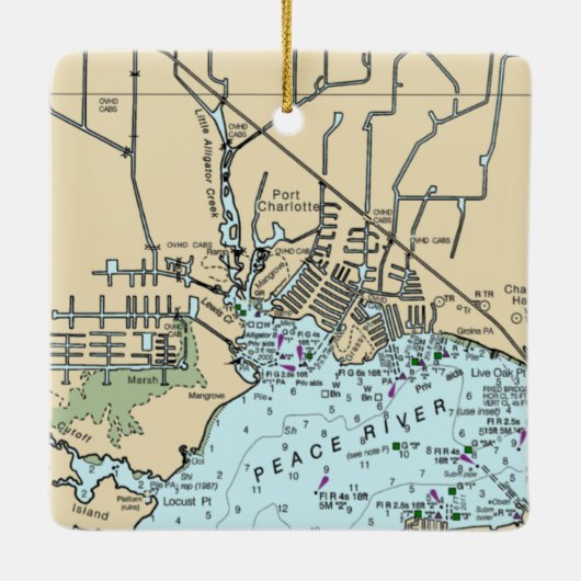 Port Charlotte Chart Keramisch Ornament (Achterkant)