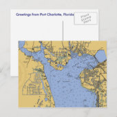 Port Charlotte, Florida Nautical Chart Briefkaart (Voorkant / Achterkant)