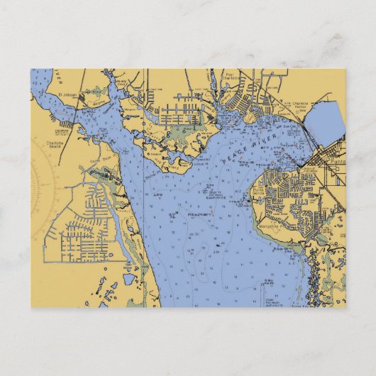 Port Charlotte, Florida Nautical Chart Briefkaart (Voorkant)