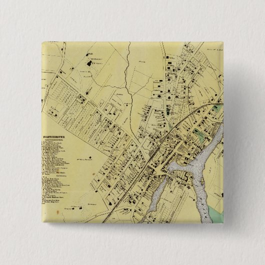 Port Chester, NY Vierkante Button 5,1 Cm (Voorkant)