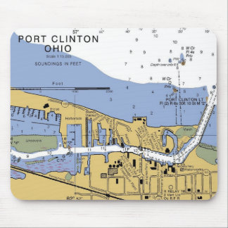 Port Clinton, OH Erie Nautical Chart Mousepad Muismat
