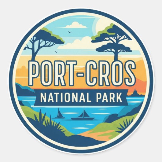 Port-Cros National Park France Travel Ronde Sticker (Voorkant)