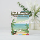 Port Douglas Australia vintage poster Briefkaart (Staand voorkant)