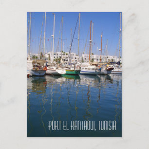 Port el Kantaoui Harbor Waterfront Boats Tunesië Briefkaart