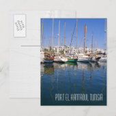 Port el Kantaoui Harbor Waterfront Boats Tunesië Briefkaart (Voorkant / Achterkant)