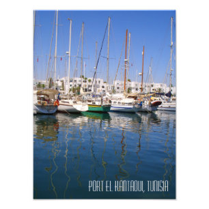 Port el Kantaoui Marina Boats Tunesië Foto Afdruk