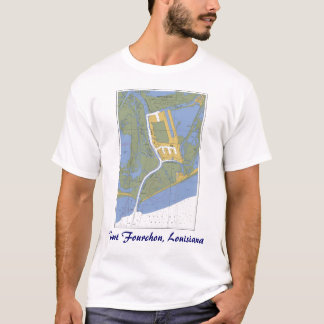 Port Fourchon, Louisiana Nautical Chart T-shirt
