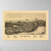 Port Henry, NY Panoramic Map - 1889 Poster (Voorkant)