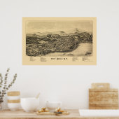 Port Henry, NY Panoramic Map - 1889 Poster (Keuken)
