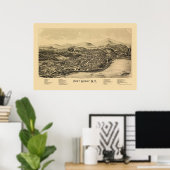 Port Henry, NY Panoramic Map - 1889 Poster (Thuiskantoor)