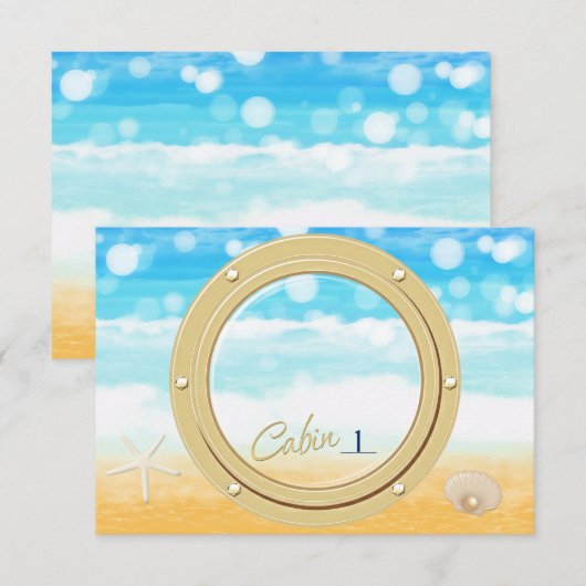 Port hole Beach Cruise Tafel Zitnummer Kaart (Voorkant / Achterkant)